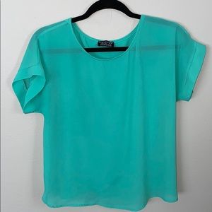 OPEN BACK TURQUOISE TOP